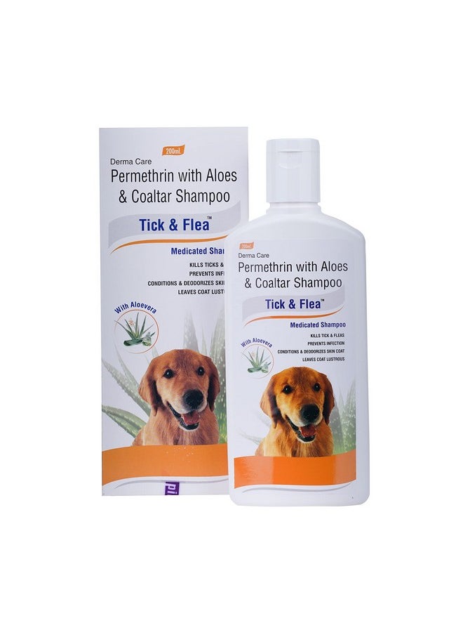 PIL Pil Tick & Flea Dog Shampoo 200ml | Ditch to Itch Dog Shampoo for Pomeranian, Puppy, Rottweiler Adult, German Shepherd, Labrador and Golden Retriever | Medicated Pet Shampoo for Dogs  - Image 1