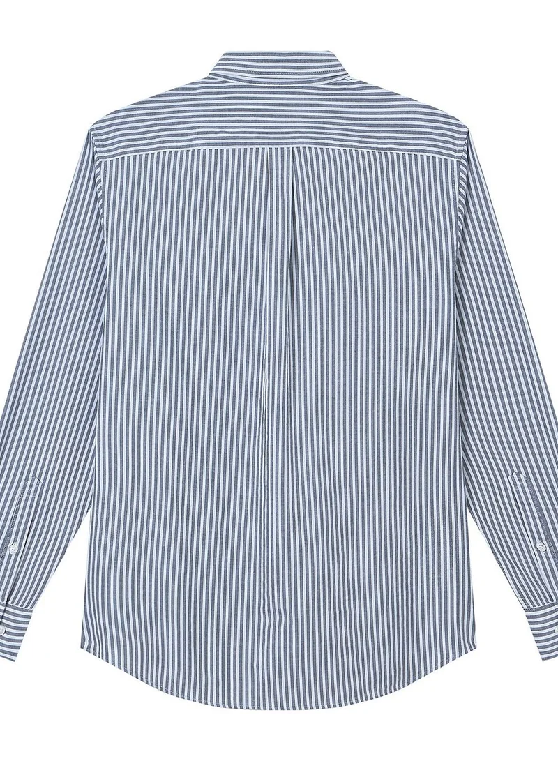 Giordano Men’s Cotton Slim Oxford Shirt with Embroidery