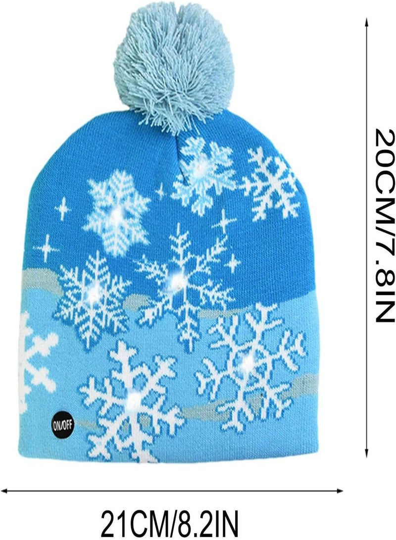 GGOOT Christmas Light Beanie Hat - Christmas Party LED Hat,Party Decorative Hats with Knitted Pattern Costume Supplies Women, Men - Image 4