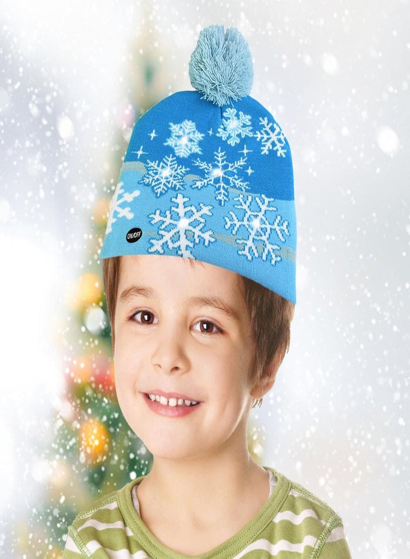 GGOOT Christmas Light Beanie Hat - Christmas Party LED Hat,Party Decorative Hats with Knitted Pattern Costume Supplies Women, Men - Image 2