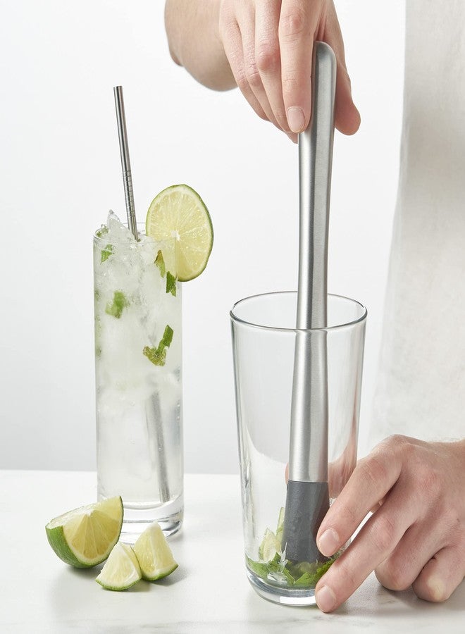 True Bar Muddler for Cocktails - Cocktail Muddler Stainless Steel with Textured Plastic Base - Dishwasher Safe, 10 Inches Set of 1 - Image 4