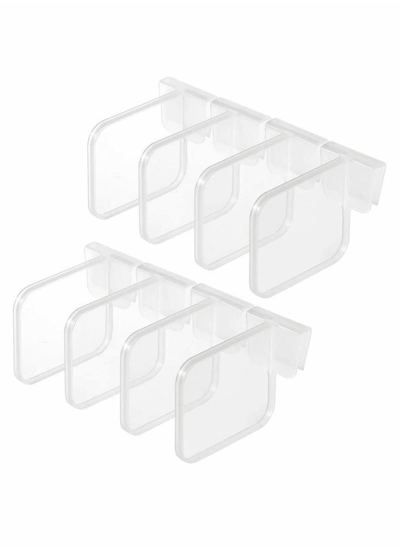 Y&D Fridge Dividers, 8Pcs Plastic Refrigerator Adjustable Snap-on Separator Space Allocators,Storage Box Pantry Grid Dividers for Home Kitchen Office Supplies (Clear)  - Image 1