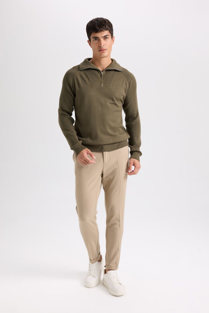 DeFacto Boy Standard Fit Half Zipper Stand Collar Knitted Pullover  - Image 2