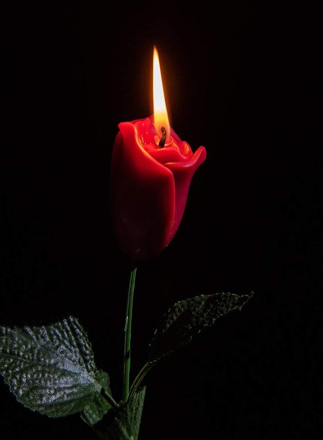 ILIKEPAR Birthday Rose Candle Smokeless Cake Topper Candle for Party Supplies and Wedding Favor - Image 3
