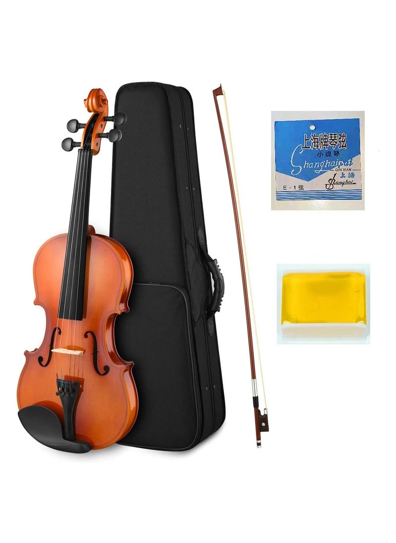 Mike Music 3/4 Violin Set Full Size Fiddle for Beginners Students with Hard Case, Rosin, Bow, and Extra 1st Strings (3/4)  - Image 1