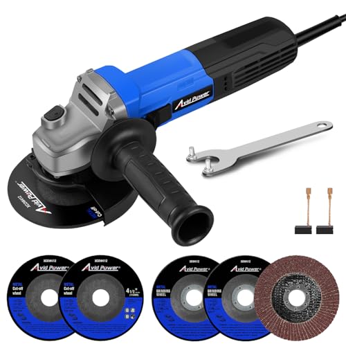 AVID POWER Angle Grinder, 7.5-Amp 4-1/2 inch Electric Grinder Power Tools with Grinding Wheels, Cutting Wheels, Flap Disc and Auxiliary Handle for Cutting, Grinding, Polishing and Rust Removal - Blue - Image 1