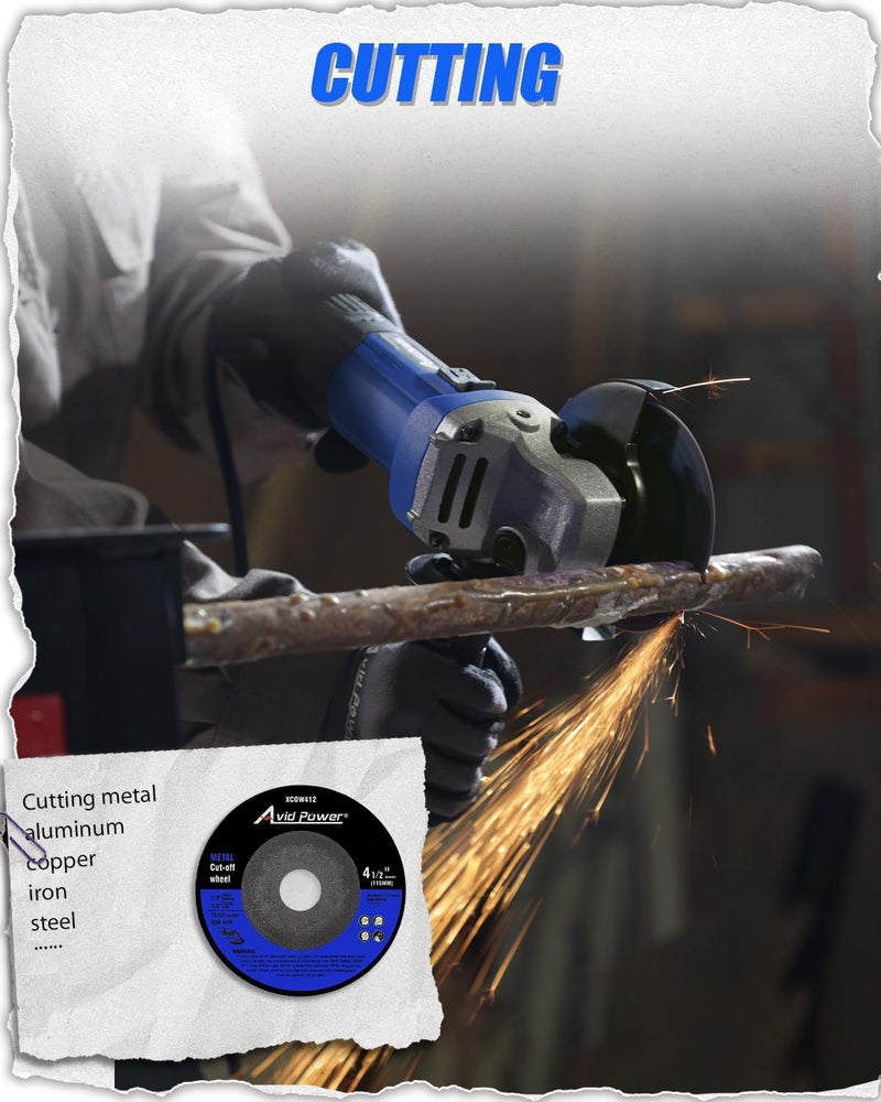 AVID POWER Angle Grinder, 7.5-Amp 4-1/2 inch Electric Grinder Power Tools with Grinding Wheels, Cutting Wheels, Flap Disc and Auxiliary Handle for Cutting, Grinding, Polishing and Rust Removal - Blue - Image 3