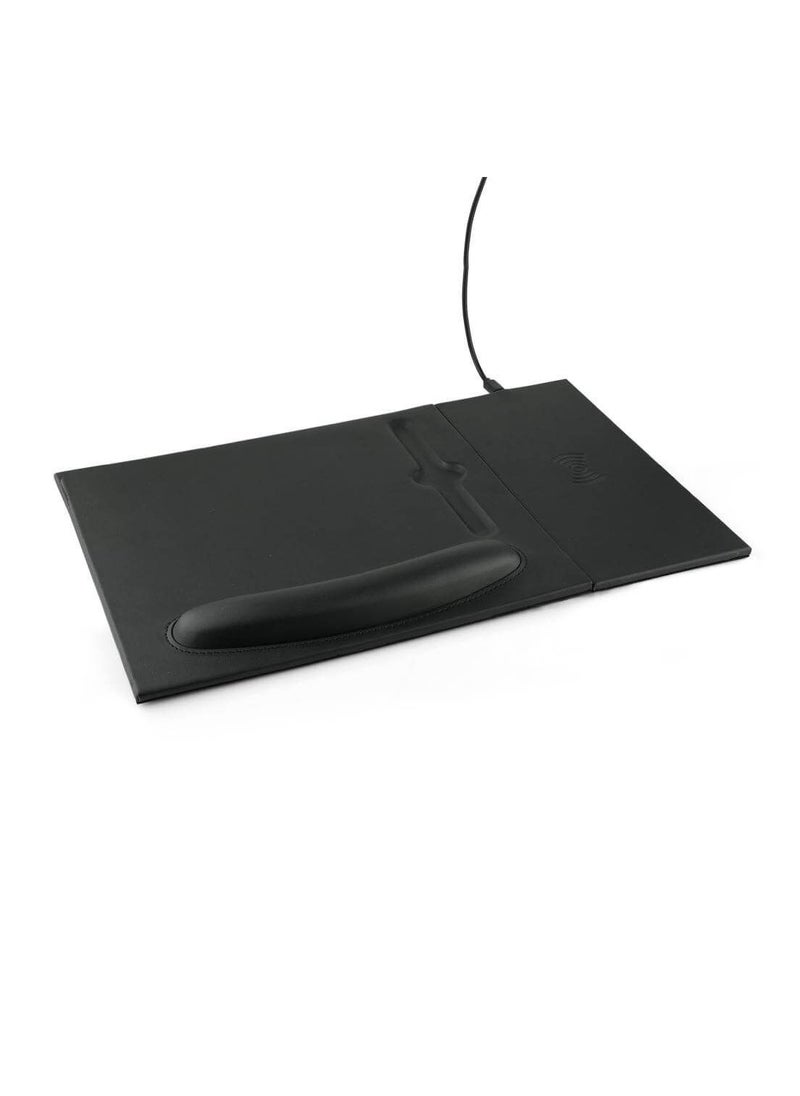 Memorii Mouse pad with wrist support | 2-in-1 mousepad with detachable and attachable 10W wireless charger pad, tech gift for men, boss, office corporate gifts (Black)  - Image 2