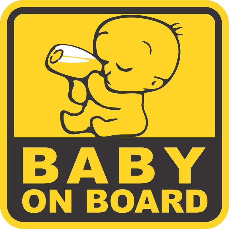 Graphixdesign Baby On Board Sticker Sign for Car, Vinyl Sticker Safety Cute Design,6x6 Inch) - Image 1