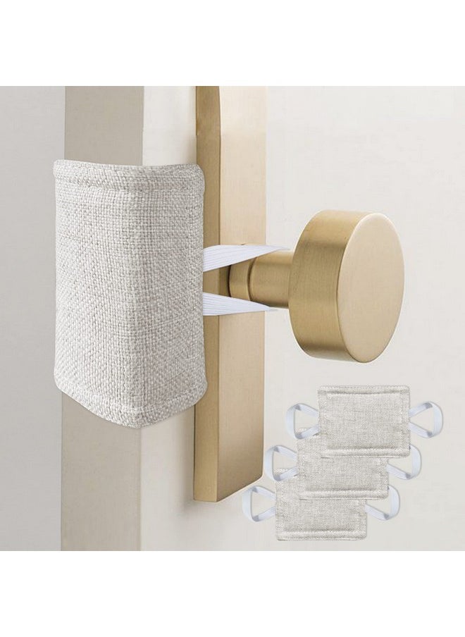 warmtone Door Silencer Quiet Door Closer Cushion, Padded Door Latch Cover For Nursery, Baby, Light Sleepers Noise Reduced Prevent From Locking For Toddler Safety 4 X 3 Inch, Natural Colored, Pack3  - Image 5