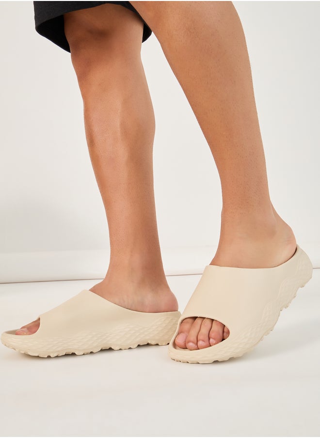 Styli Styli Textured Sole Thick Band Slip On Slides  - Image 1
