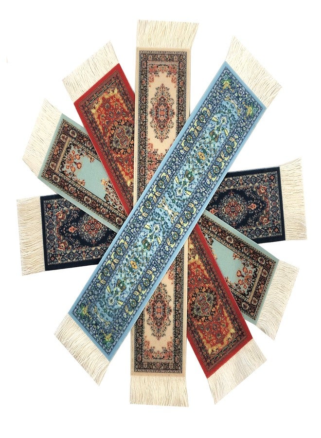 Inusitus Set of 5 Rug Bookmarks, Colorful Carpet Book Marks for Reading, Miniature Oriental Style Design, Novelty Office Accessories - Image 2