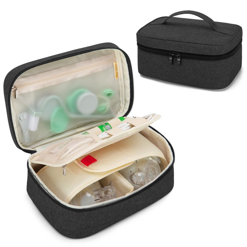 BAFASO Wearable Breast Pump Bag Compatible with Elvie and Momcozy Breast Pump, Case for Wearable Breast Pump and Extra Parts (Patent Pending), Black - Image 1