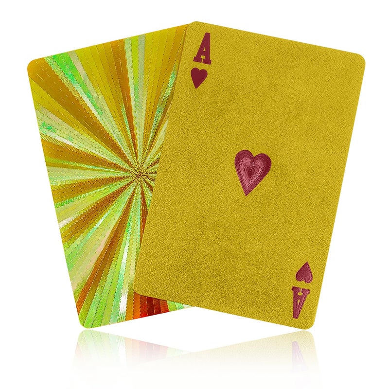 Jeuristic Unique Starflare Waterproof Playing Cards Premium Pack of Cool Plastic Playing Cards Professional Deck Fancy Themed Cute Vintage Play Card Pool Bar Games Gifts Cartas de Poker Shiny Gold - Image 3
