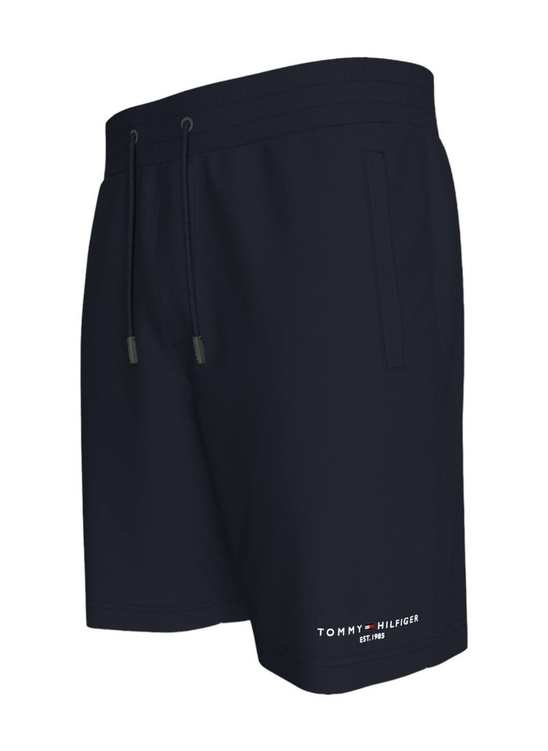 TOMMY HILFIGER Men's Small Logo Sweatshorts, Blue - Cotton  - Image 3