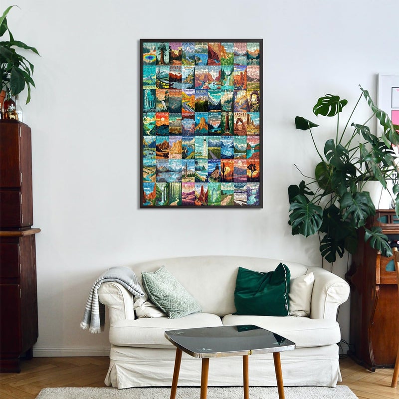 PICKFORU National Parks Puzzle for Adults 1000 Pieces, Travel Poster Landscape Puzzle Including Zion Yellowstone Yosemite, Nature Jigsaw Puzzles Scenery Mountain Scene - Image 5