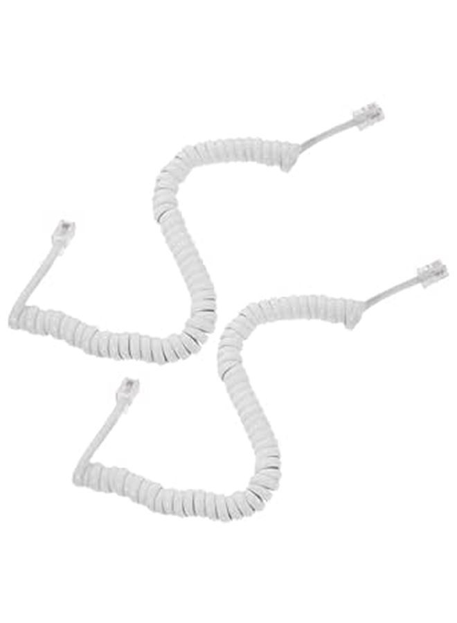 2pcs Coiled Telephone Cord Landline Phone Cable Flexible Signal Transmission Easy Installation Compatible With Corded Phones Black - Image 1