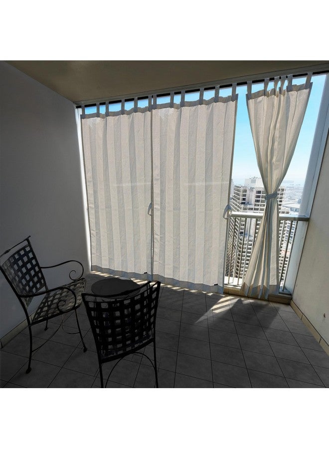 Hippo HIPPO 160 GSM Outdoor Sun Blocking Balcony Loop Curtains Sun & UV Protection, Light Filtering 8FT Door Curtain (4.5FTX8FT, Sand-White, 2 PC) - Image 1