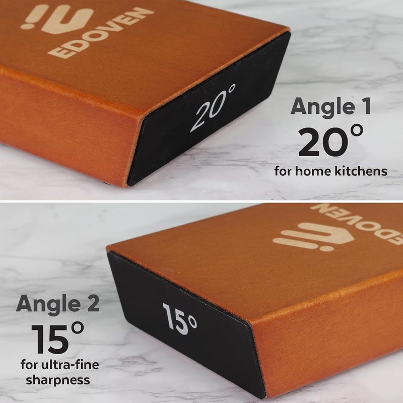 EDOVEN Rolling Knife Sharpener Kit - Beech Wood Magnetic Rolling Sharpener for Knives with 15 & 20 Degree Angles - Elegant Gift for Chefs & Cooks - Knife Sharpening Kit for Kitchen & Pocket Knives - Image 3
