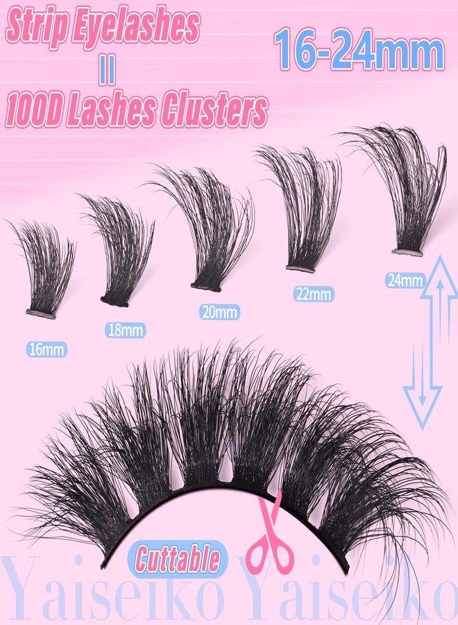 Yaiseiko 14 Pairs Thick Long Lashes False Eye Lashes Mega Look 5D Volume Dramatic 24mm Waterproof 100D Eyelash Clusters Soft Fake Eyelashes Pack by Yaiseiko - Image 2
