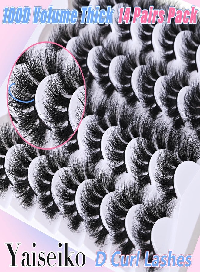 Yaiseiko 14 Pairs Thick Long Lashes False Eye Lashes Mega Look 5D Volume Dramatic 24mm Waterproof 100D Eyelash Clusters Soft Fake Eyelashes Pack by Yaiseiko - Image 4
