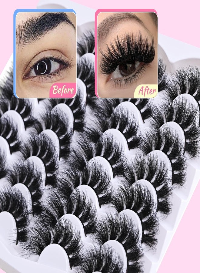 Yaiseiko 14 Pairs Thick Long Lashes False Eye Lashes Mega Look 5D Volume Dramatic 24mm Waterproof 100D Eyelash Clusters Soft Fake Eyelashes Pack by Yaiseiko - Image 5