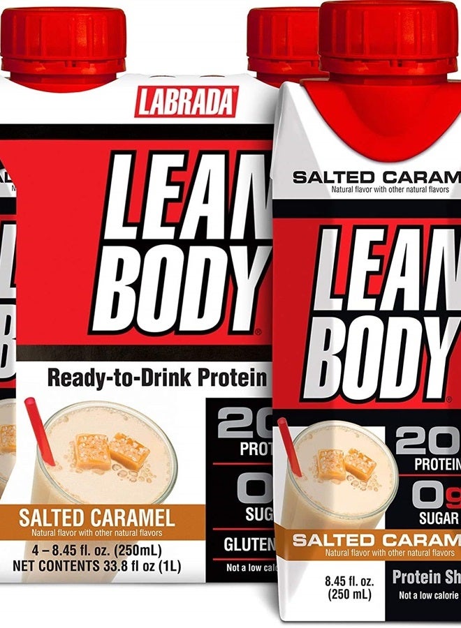 LABRADA NUTRITION - Lean Body RTD Whey Protein Shake, Convenient On-The-Go Meal Replacement Shake for Men & Women, 20 grams of Protein – Zero Sugar, Lactose & Gluten Free, Salted Caramel (Pack of 16) - Image 1