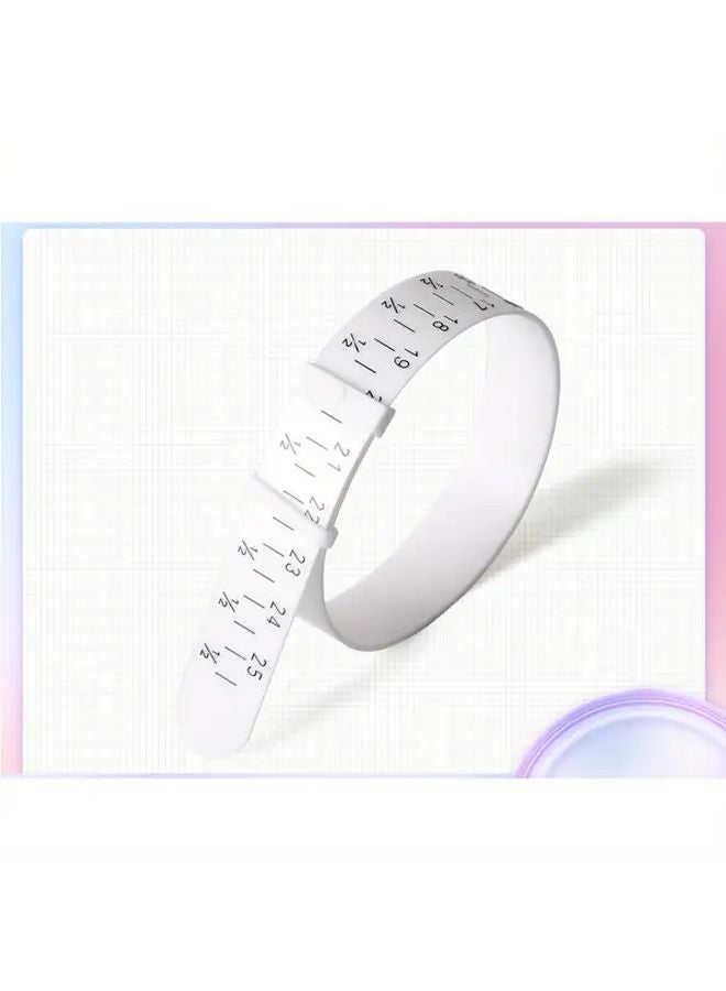 White Plastic Bracelet Sizer Tool 5 91 To 9 84 Inch Wrist Size Measuring Ring - Image 1