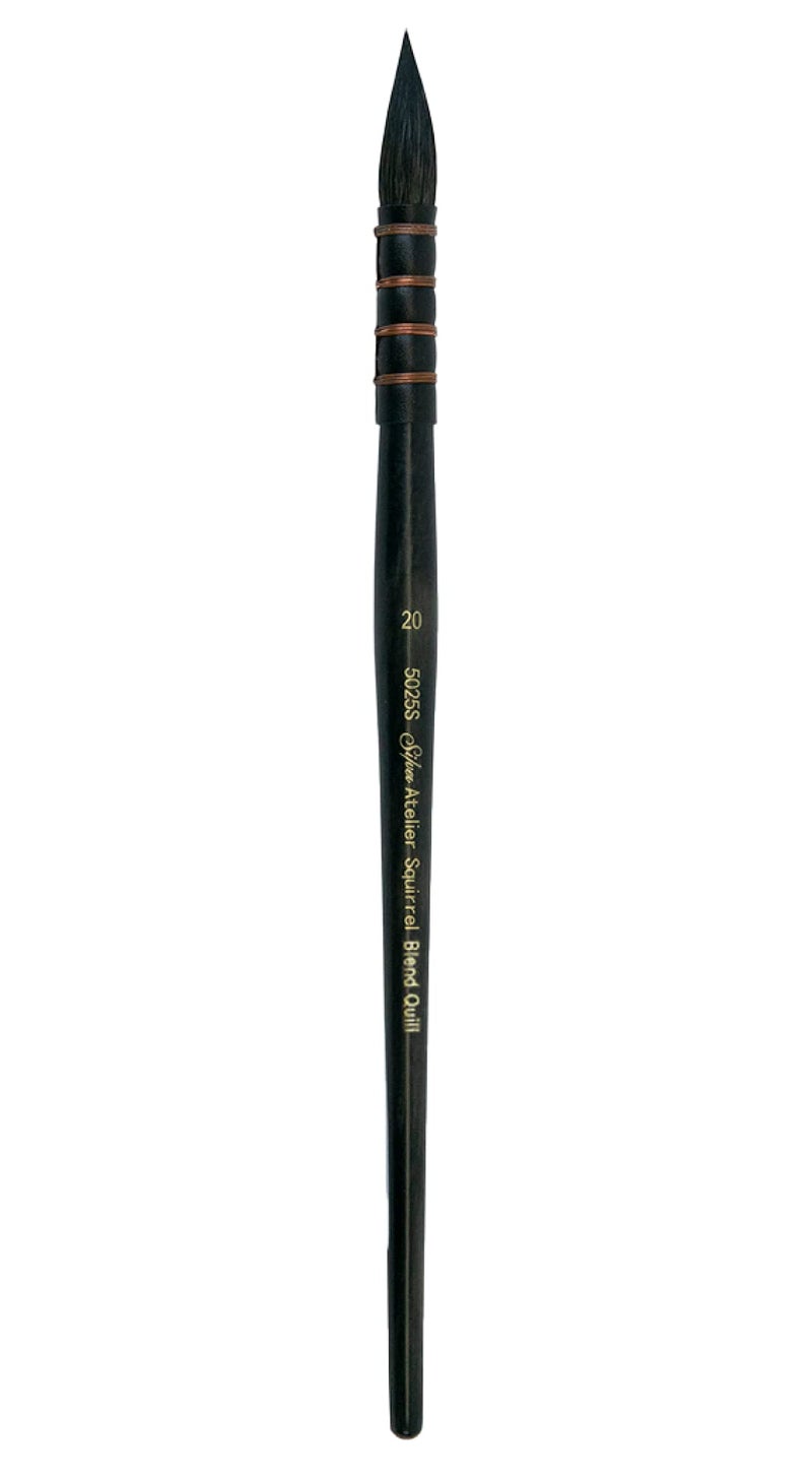 Silver Brush Limited Silver Brush Limited 5025S Silver Atelier Synthetic and Squirrel Hair Quill Brush Short Handle Size 20 