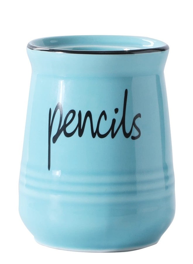 ONTUBE Porcelain Pencils Holder Stand,Ceramic Pens Holder (Turquoise) - Image 1