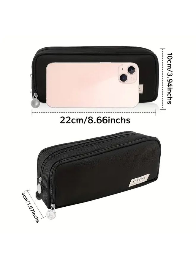 Sky Blue Influencer Style Pencil Case Multi Compartment Organizer For School Office Cosmetics - Image 4