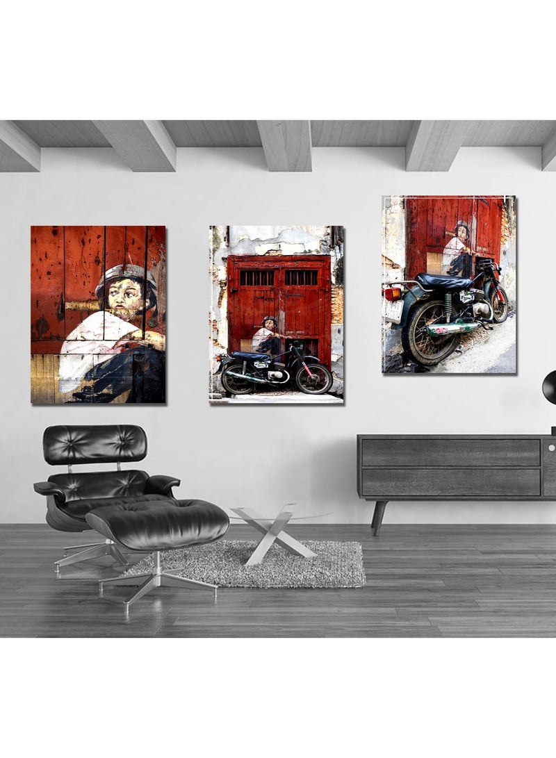 Droplyte 3 Pcs Living Room Canvas Wall Art Home Wall Decor Kitchen Modern Bathroom Wall Decor Picture Artwork Inspirational Canvas Art Bedroom Home Decor - Image 1