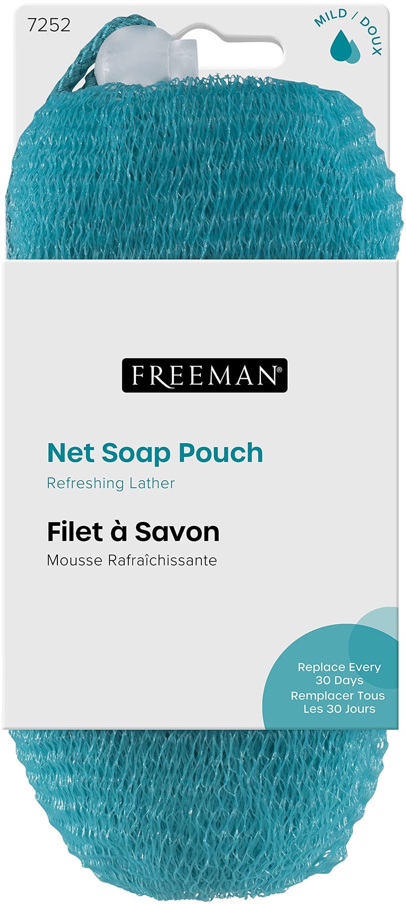 Freeman Net Soap Pouch, Exfoliating Mesh Body Scrubber, Bath & Shower Pouf Removes Dead Skin, Dirt, & Impurities, for Soap Bars, Textured Netting for Mild Exfoliation, Self-Tan Prep, 4 Count - Image 2