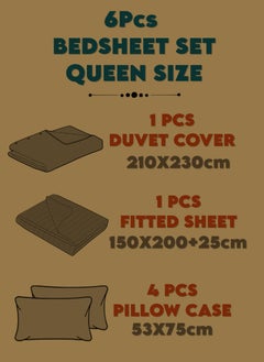 Blueberry 6 Pieces Queen Size Duvet Cover Set with Fitted sheet and Pillowcases  - Image 4
