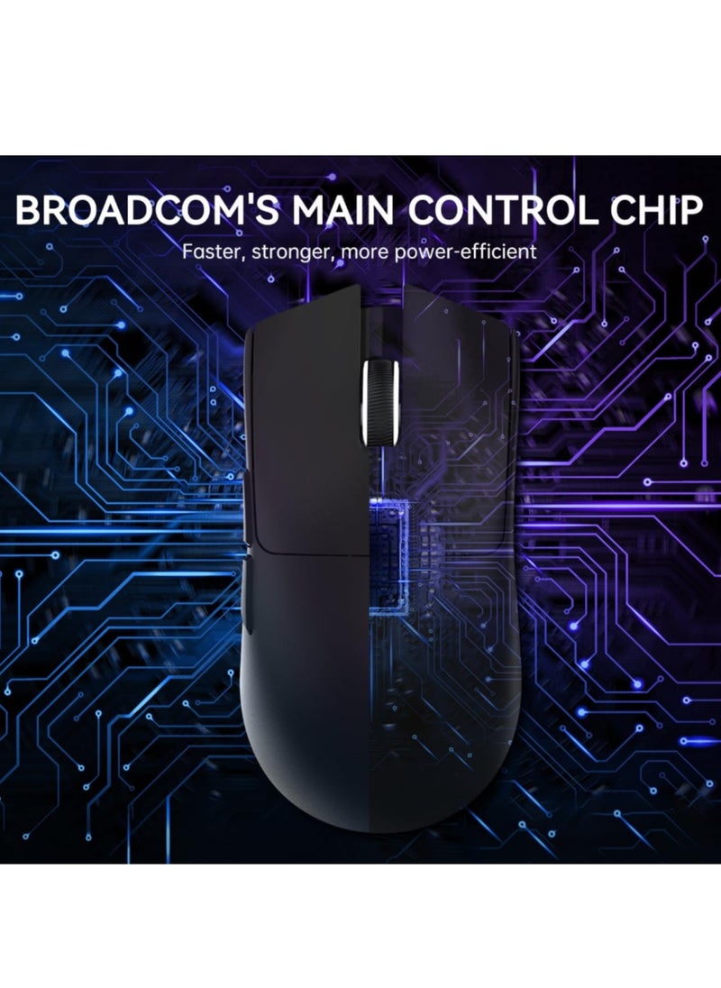 ماوس العاب لاسلكي خفيف الوزن X11 من Attack Shark مع قاعدة شحن RGB، وضع ثلاثي 2.4G/USB-C سلكي/بلوتوث، 22K DPI، مستشعر بصري PAW3311، مفتاح هويو، 5 ازرار قابلة للبرمجة للكمبيوتر/ماك (أسود)