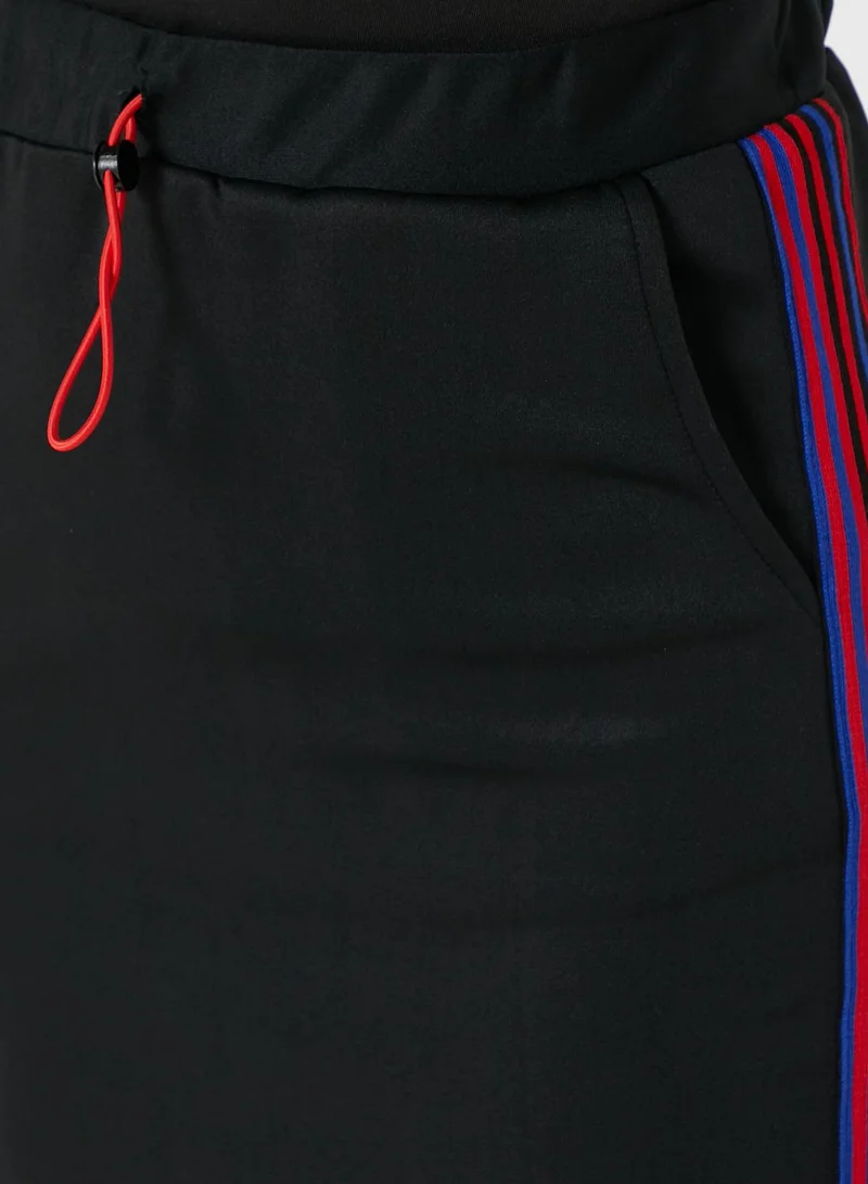 Ginger Contrast Side Tape Midi Skirt