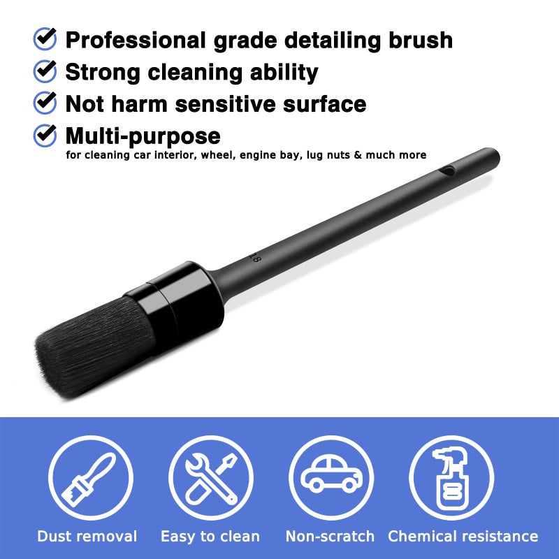 HMPLL 9pcs Auto Car Detailing Brush Set Car Interior Cleaning Kit includes 5 Soft Premium Detail Brush, 3 Wire Brush & 1 Vent Cleaning Brush for Cleaning Interior, Dashboard, Engines, Leather, Wheel - Image 4