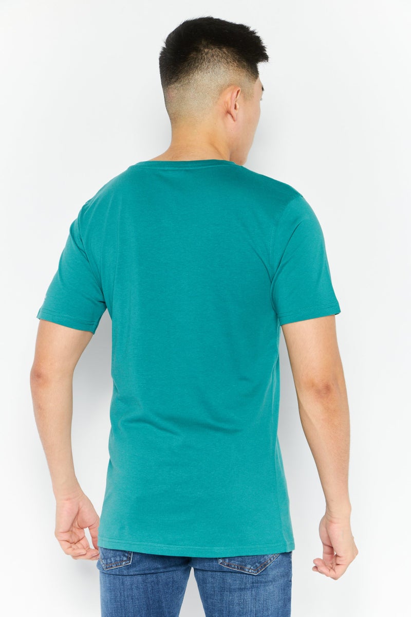 CROSSHATCH تي شيرت رجالي بأكمام قصيرة وياقة دائرية، أخضر فاتح - Image 3