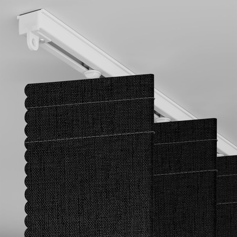 A-jazz AJAZZ 100% Blackout Sliding Door Curtains for Doorways, Accordion Doors for Doorway, Magnetic Door Curtain for Bedroom Living Room Doorway Curtain Sets Included Tracks (1 Pack, 72W x 79 L, Black) - Image 2