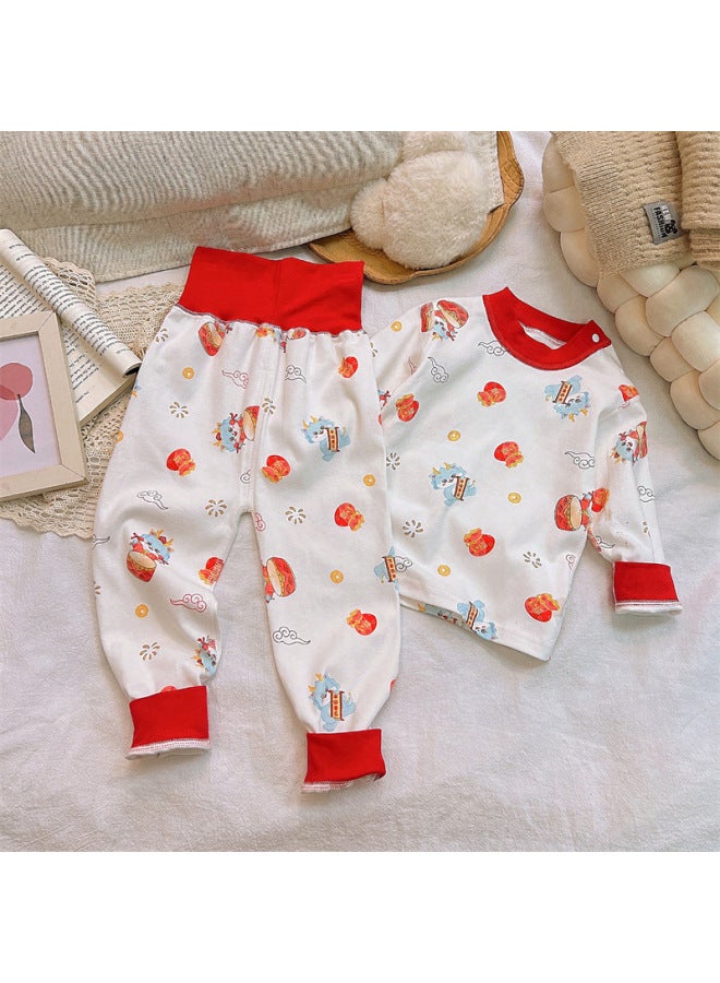 Children's Underwear Suit Autumn New Baby Combed Cotton Baby High Waist Belly Protecting Clothes Autumn Clothes Autumn Trousers Children's Clothing