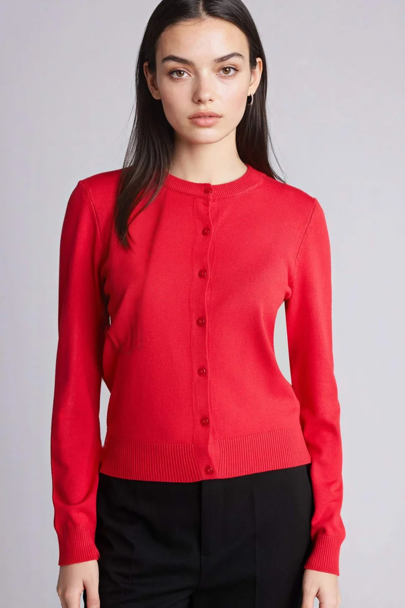 DeFacto Regular Fit Crew Neck Cardigan
