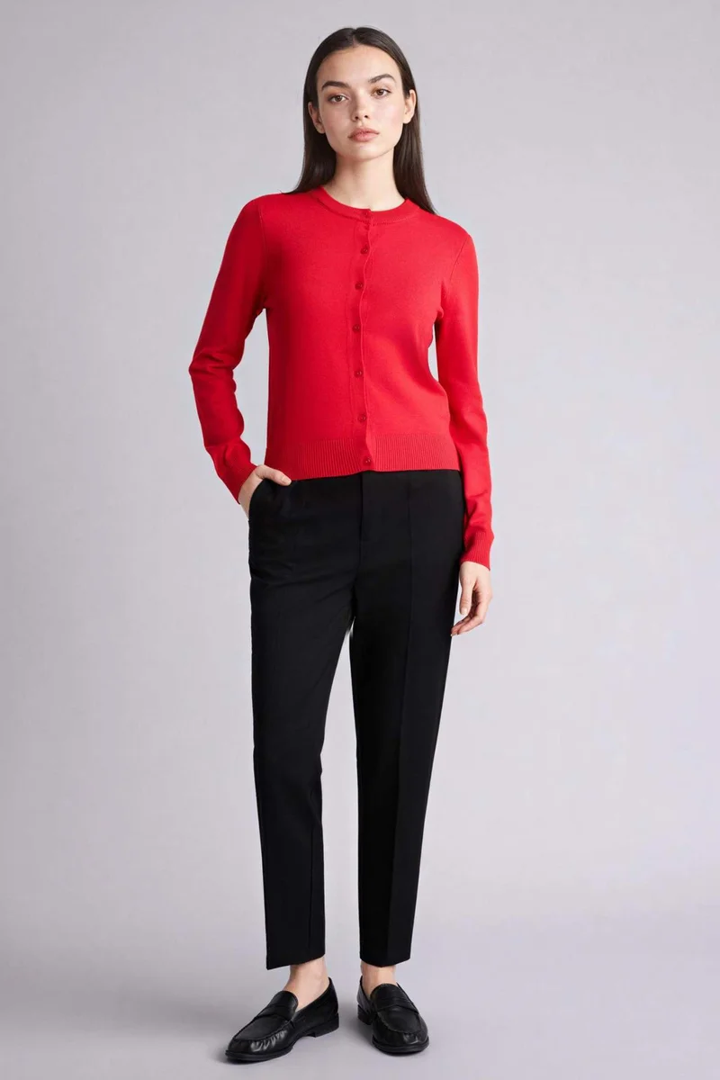 DeFacto Regular Fit Crew Neck Cardigan