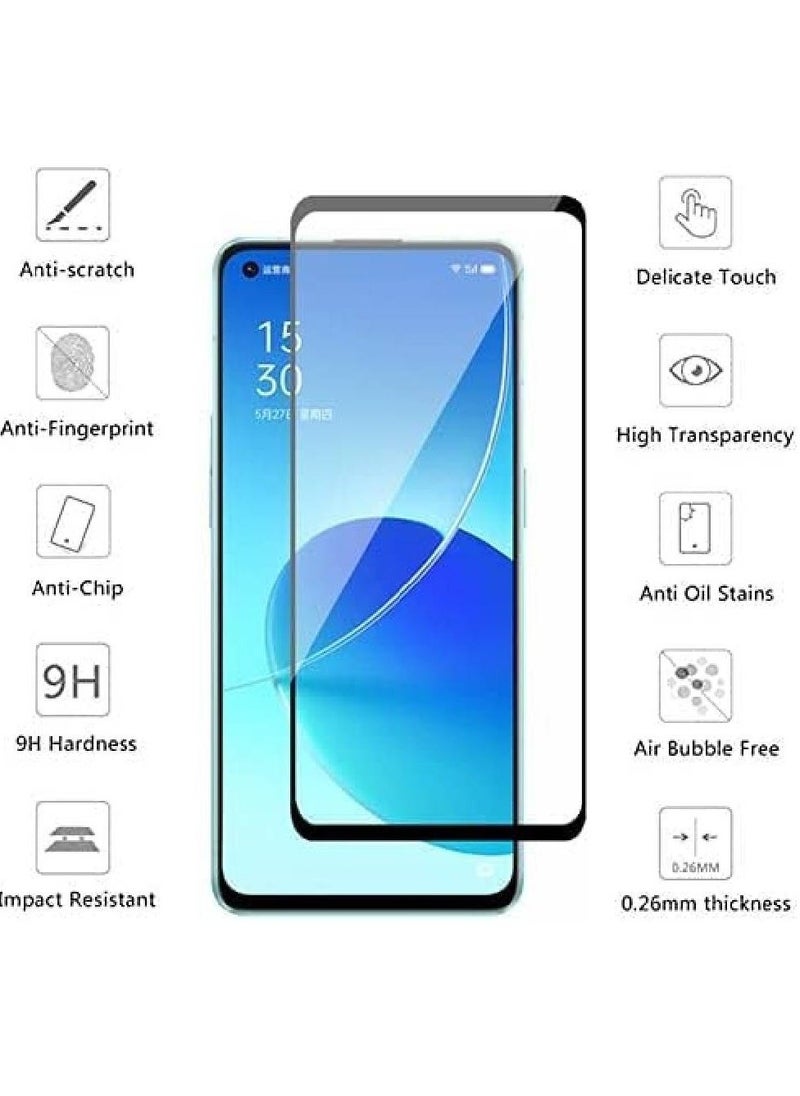Screen Protector compatible with Oppo Reno6 5G / Oppo Reno7 5G / Oppo Reno7 SE 5G, Ultra Tough Screen Protector [Anti-Scratch] [9H Hardness] Black For Reno 6 5G / Reno 7 / Reno 7 - Image 2