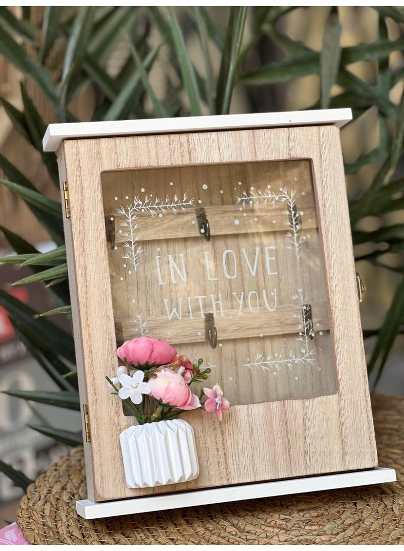 علبة مفاتيح خشب 6 عليقة داخلية - Image 1