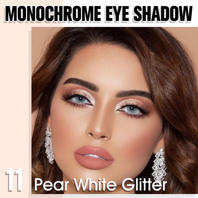HHLTOH Pear White Single Cream Shimmer Eyeshadow Makeup, Sheer White Glitter Eye Shadow for Mature Skin, Singles Eyeshadows Palette Pigmented Waterproof, sombras para ojos, Vegan & Cruelty-Free - Image 2