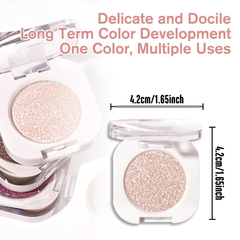 HHLTOH Pear White Single Cream Shimmer Eyeshadow Makeup, Sheer White Glitter Eye Shadow for Mature Skin, Singles Eyeshadows Palette Pigmented Waterproof, sombras para ojos, Vegan & Cruelty-Free - Image 5