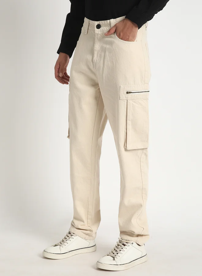 ستايلي Men Mid Rise Straight Fit Cargo Jeans By Bene Kleed
