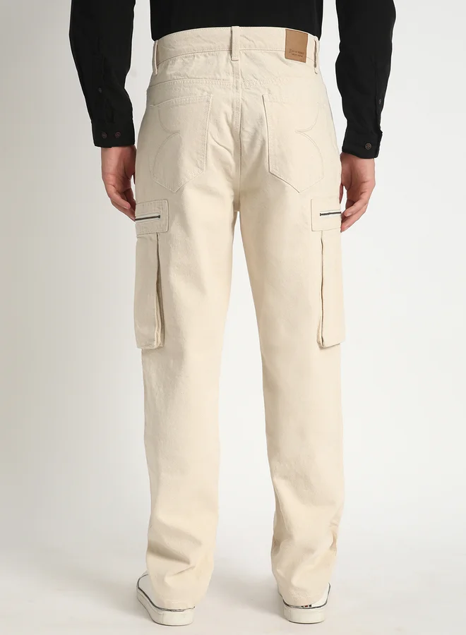 Styli Men Mid Rise Straight Fit Cargo Jeans By Bene Kleed