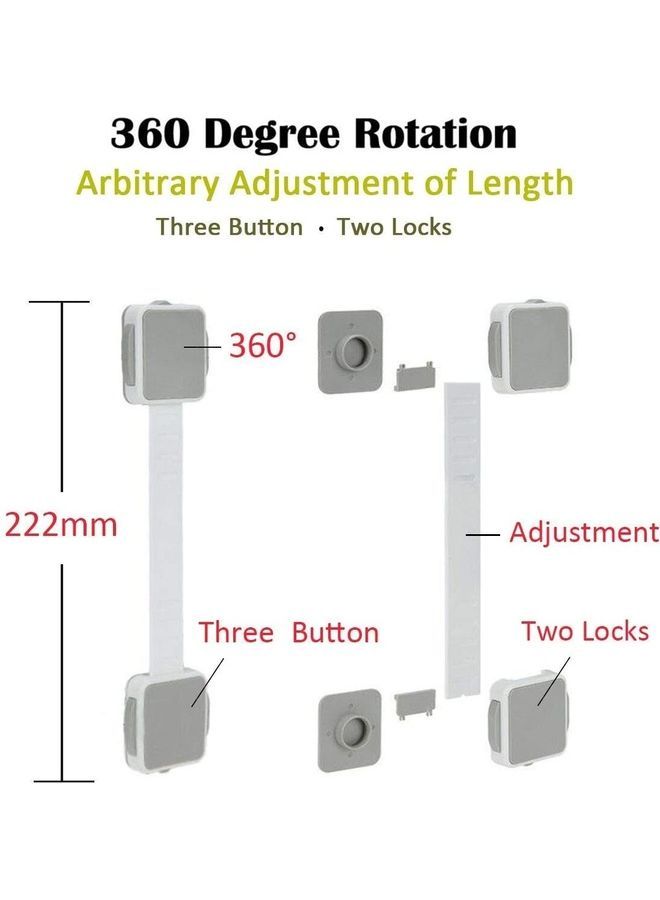 قفل أمان للأدراج لحماية الأطفال، 6 قطع أبيض - Image 2