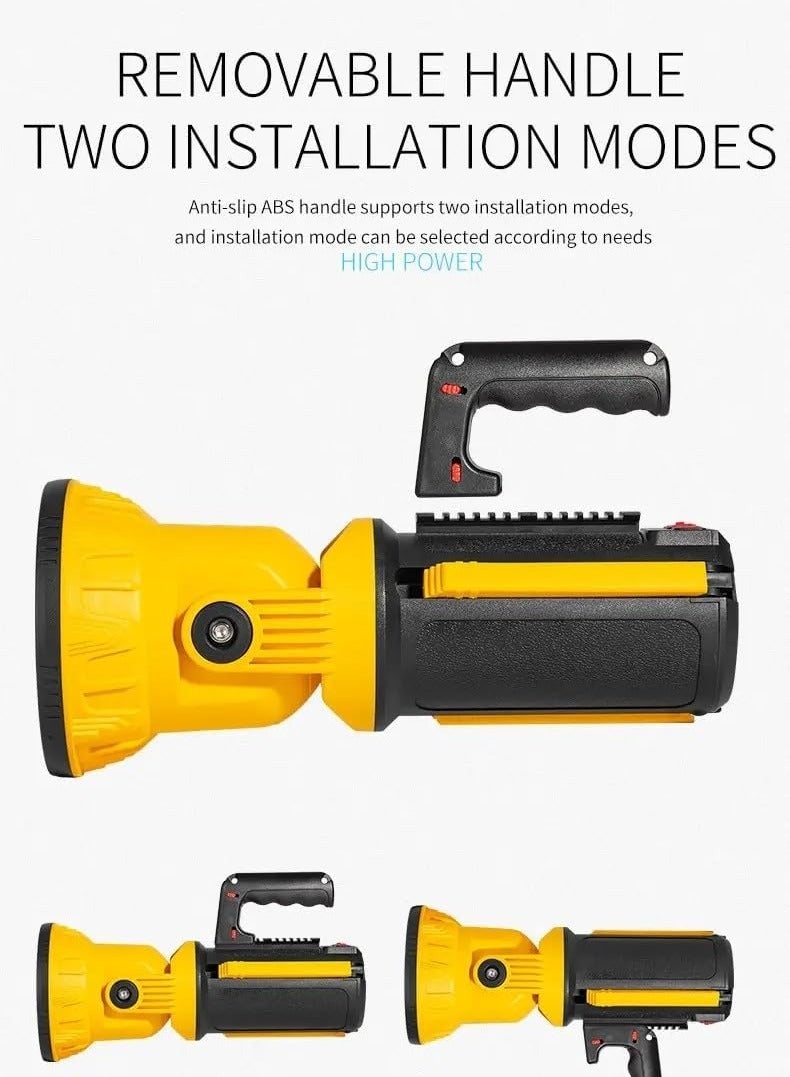 COB Torch Light – Portable USB Rechargeable Flashlight – Long-Range Handheld Spotlight – Waterproof Outdoor Lantern for Camping & Search  - Image 3